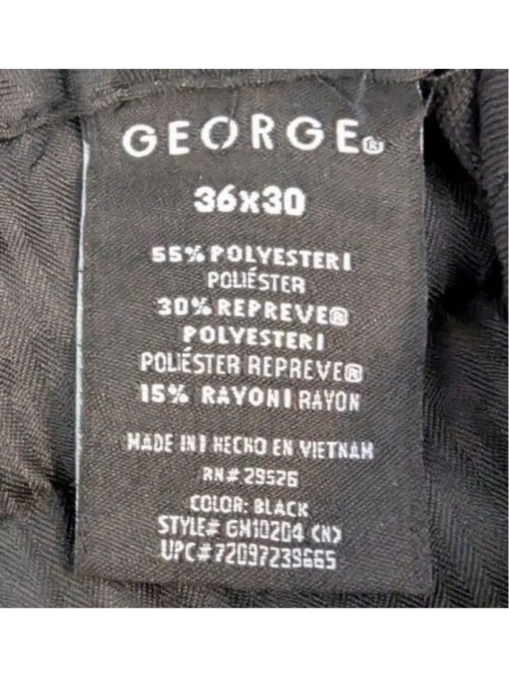 Men's GEORGE Black Dress Pants Waist 36 length 30 Dress pant